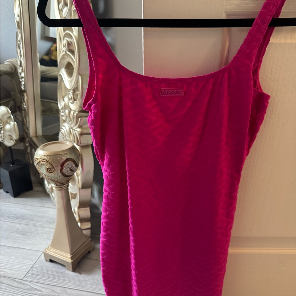 Versace Vibrant Pink Textured Top